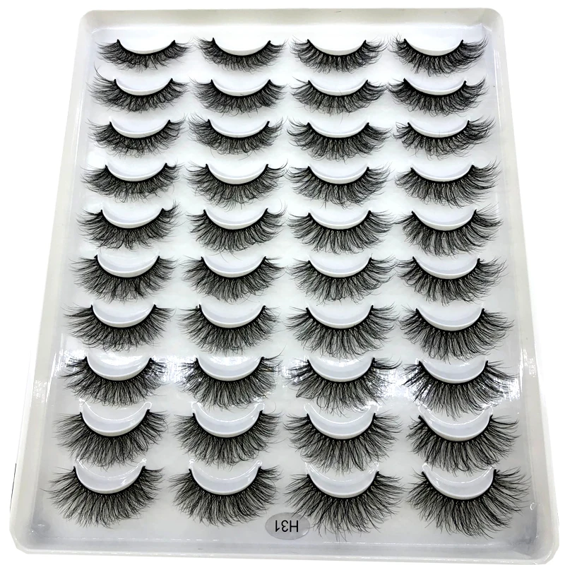 NEW 20 pairs 18-25mm fake Eyelashes 100% Mink Eyelashes Mink Lashes Natural Dramatic Volume Eyelashes Extension False Eyelashes