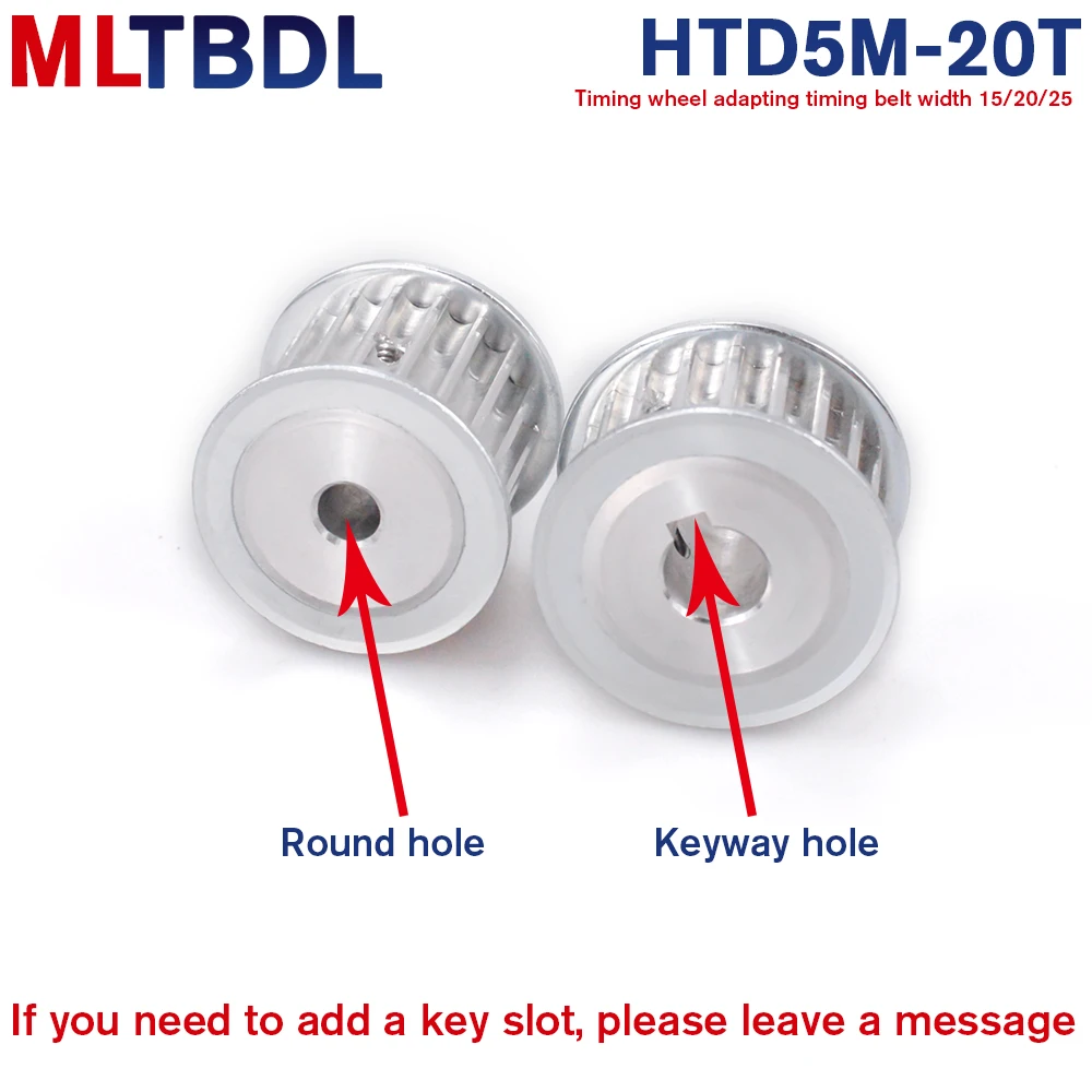 Polea de sincronización HTD, polea dentada de 5M, 20T, 5M-20T, 16/21mm de ancho, 5/6/8/10/12/14/15mm máquina CNC