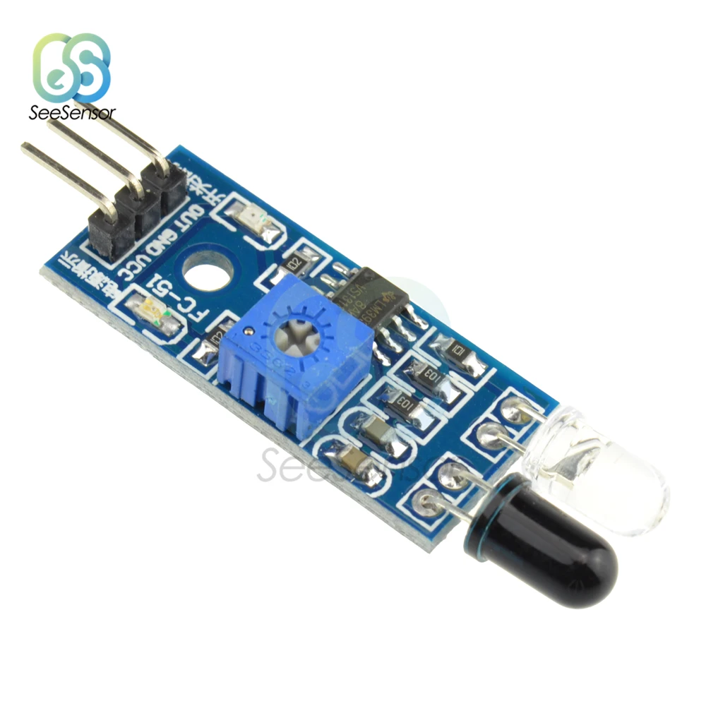 Imagem -03 - Infrared Obstacle Avoidance Módulo Sensor para Arduino Reflexivo Fotoelétrico Carro Inteligente Robô Fios dc 3.3v5v ir