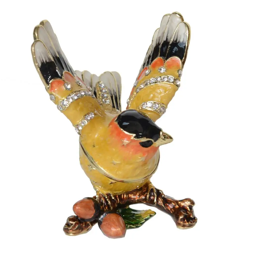 Statues And Figurines Ornaments Goldfinch Bird Trinket Jewelry Box Bird Figures Vintage Decoration Creative Gifts