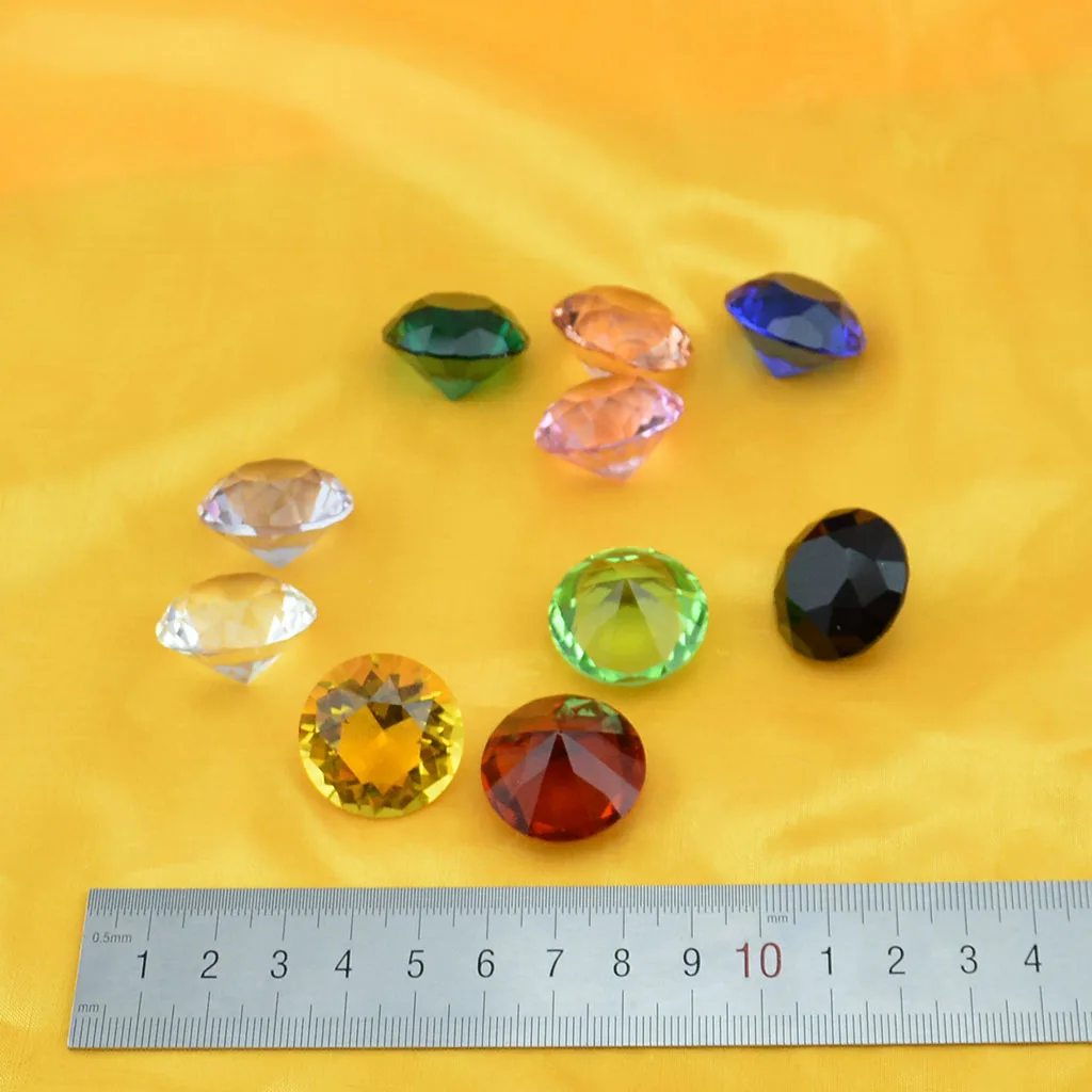 Set 12 Of 20MM Crystal Diamond Shape Glass Paperweight Gem Display Wedding Party Favours Home Decor Ornament Gift