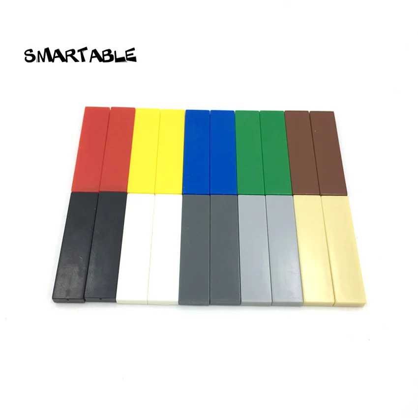 Smartable Tile 1x4 with Groove Flat Studs Building Blocks MOC Part Creative Toy For Kids Compatible Major Brands 2431 160pcs/lot