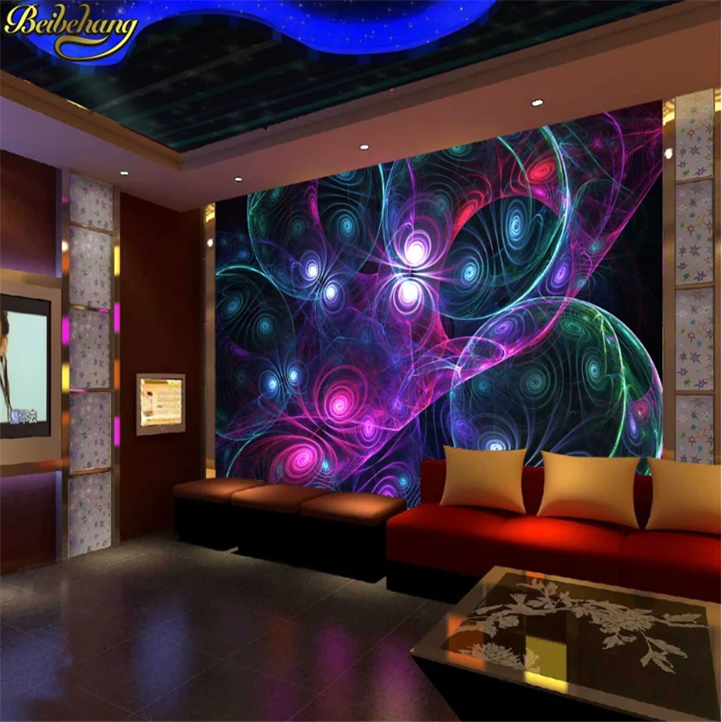 beibehang custom mural wallpaper 3D photo wall paper 3D wall covering Cool laser point light bar KTV background Home Decoration