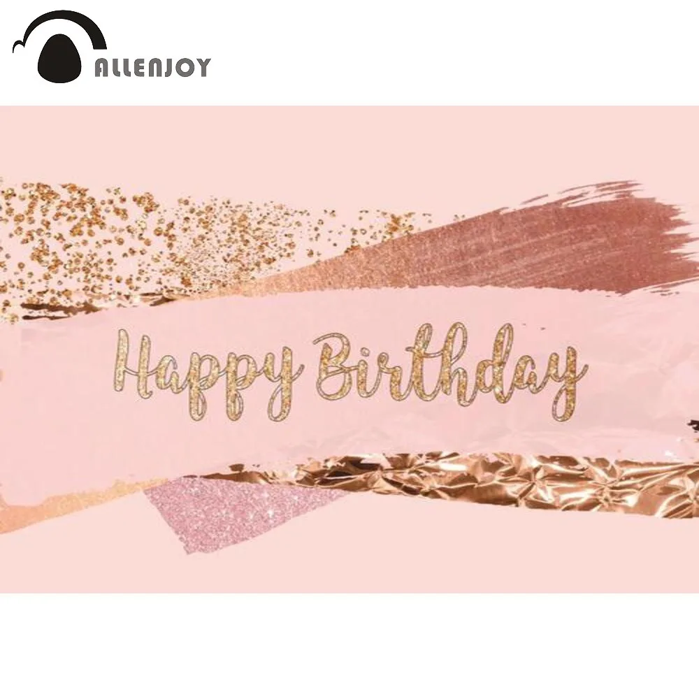 

Allenjoy Birthday Pastel Pink Graffiti Photography Backdrop Rose Gold Sequin Glitter Elegant Party Baby Background Photo Shoot