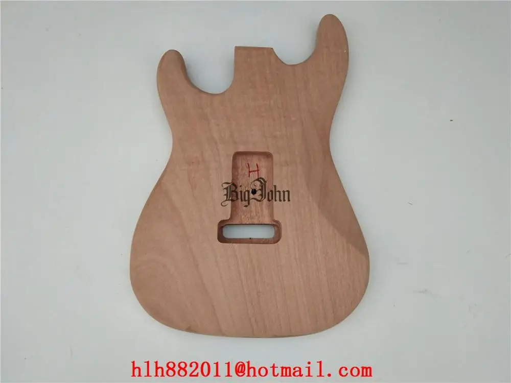 New Single Wave 6 Strings Electric Guitar Body,Flame Maple Top Mahogany Body 3 S Route No Paint For ST Guitar BJ128