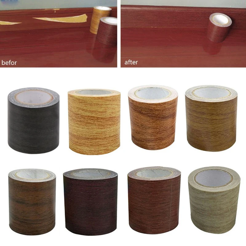 Wood Grain Repair Glue Waterproof Wood Vinyl Wallpaper Roll Adhesive Contact Paper Doors Cabinet Desktop Furniture Decorative