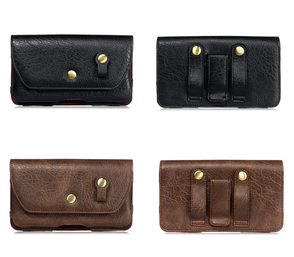 Leather Belt Clip Phone Case Men Waist Bag For Samsung Galax