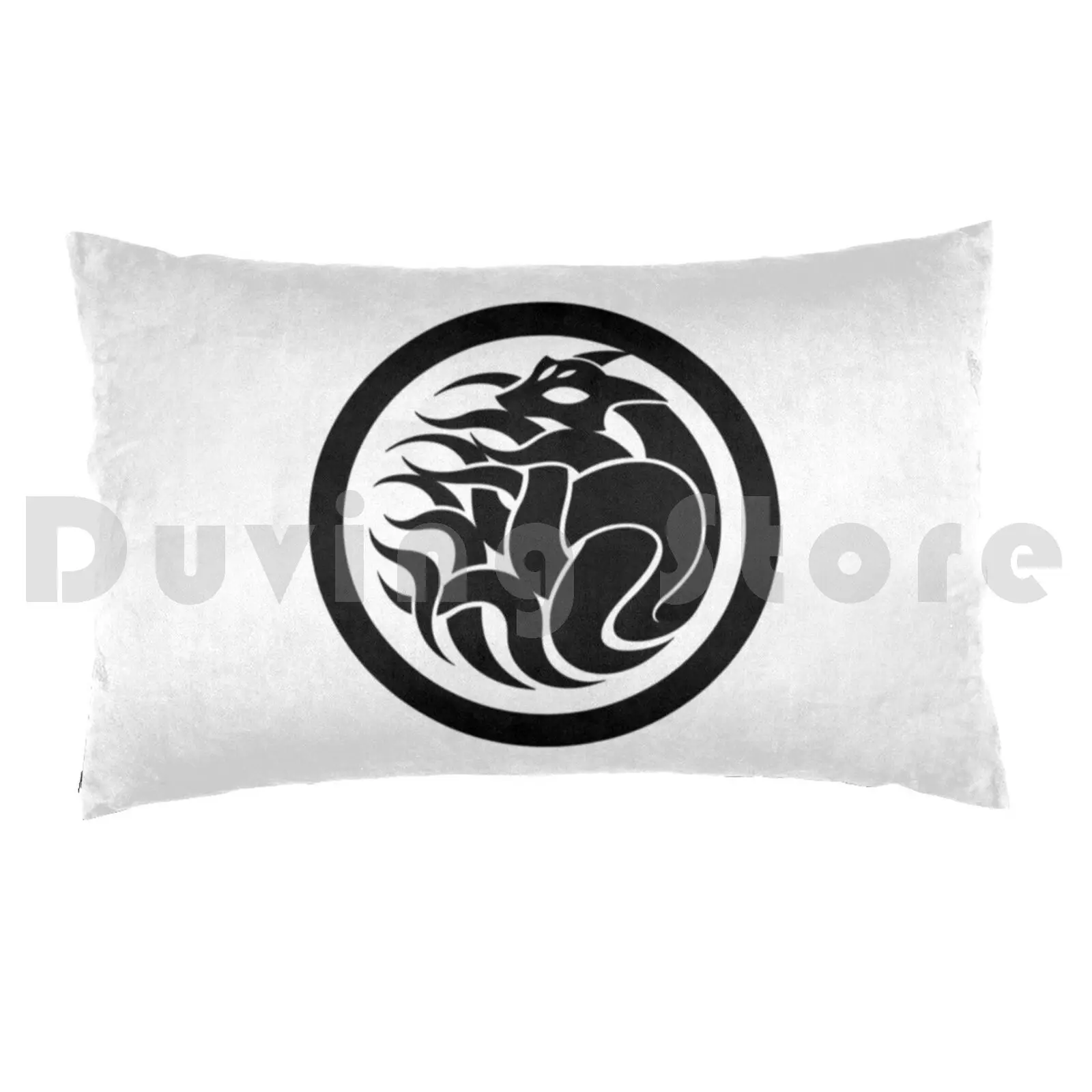 Nine Tail Fox Pillow Case DIY 50*70 Animal Animals Logo Symbol Icon Black Circle Geometric Fox Nature