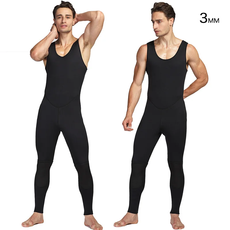 3MM Neoprene Overalls wetsuit men Scuba spearfishing skin diving suit one pieces suit Snorkeling Surfing Sun-proof swimwear