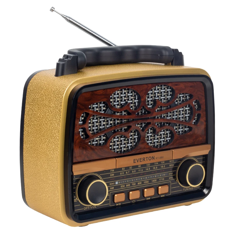 EVERTON RT-880BT USB/SD/FM/BLUETOOTH SUPPORTED SOLAR PANEL GİRİŞLİ NOSTALGIC RADIO SMALL MODEL