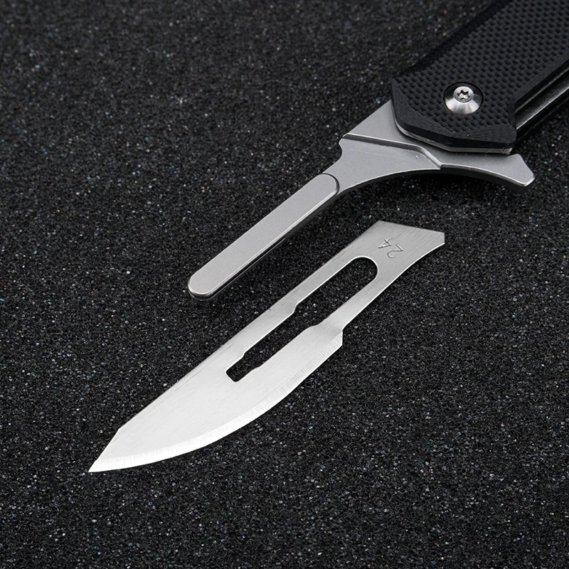 G10 Складной нож-скальпель Быстро открывающийся медицинский складной нож EDC Открытый распаковочный карманный нож с 10 лезвиями