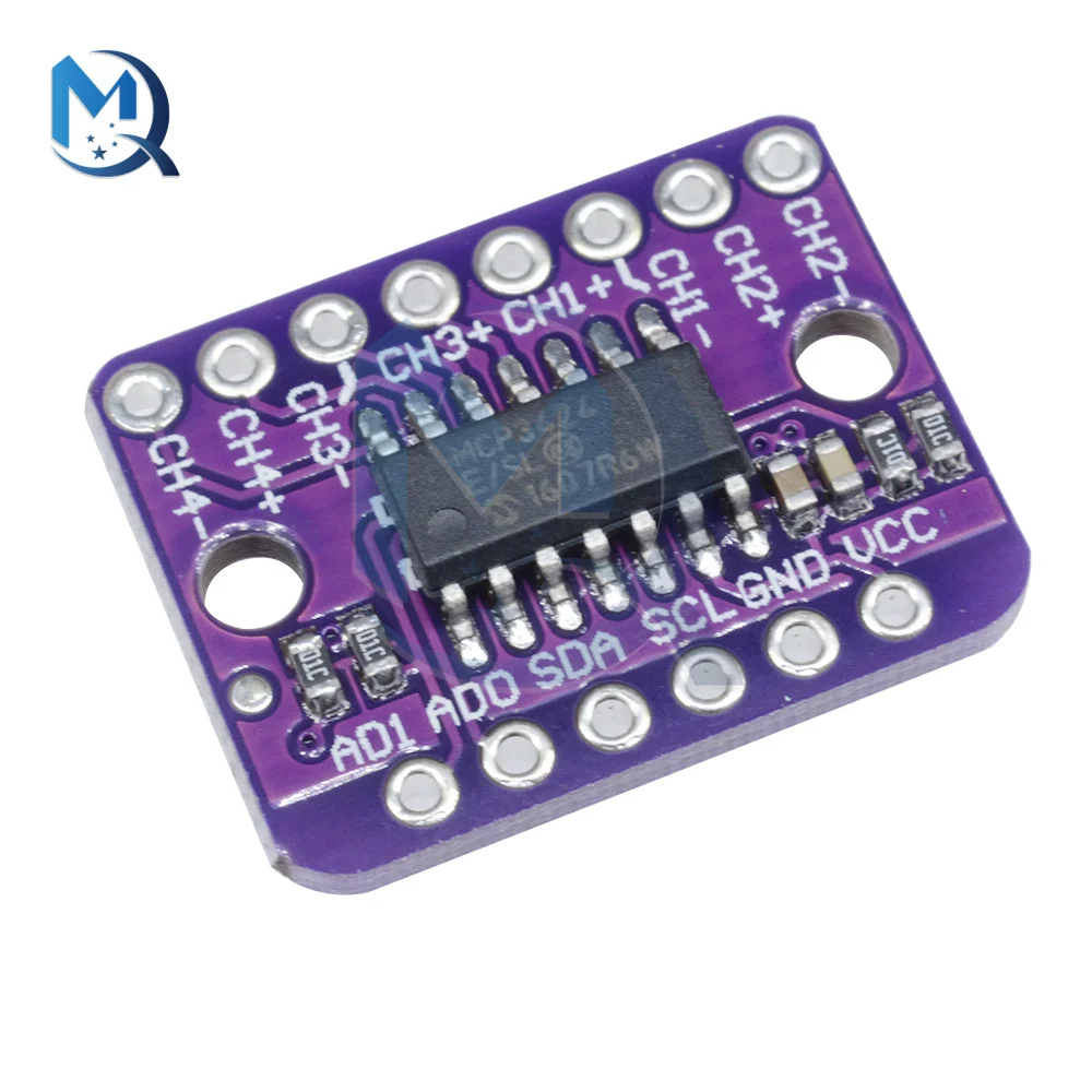 MCP3424 ADC Delta-sigma Analog-to-Digital Converter Low Noise High Accuracy 18 bits IIC I2C Interface For Arduino Raspberry Pi