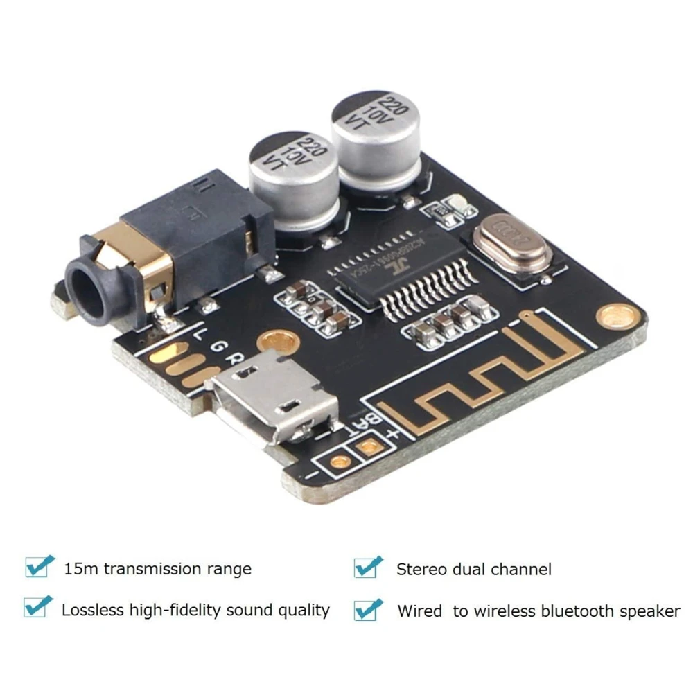 Bluetooth Audio Receiver Board Bluetooth 5.0 MP3 Lossless Decoder Board Wireless Stereo Music Module 3.7-5V XY-BT-Mini