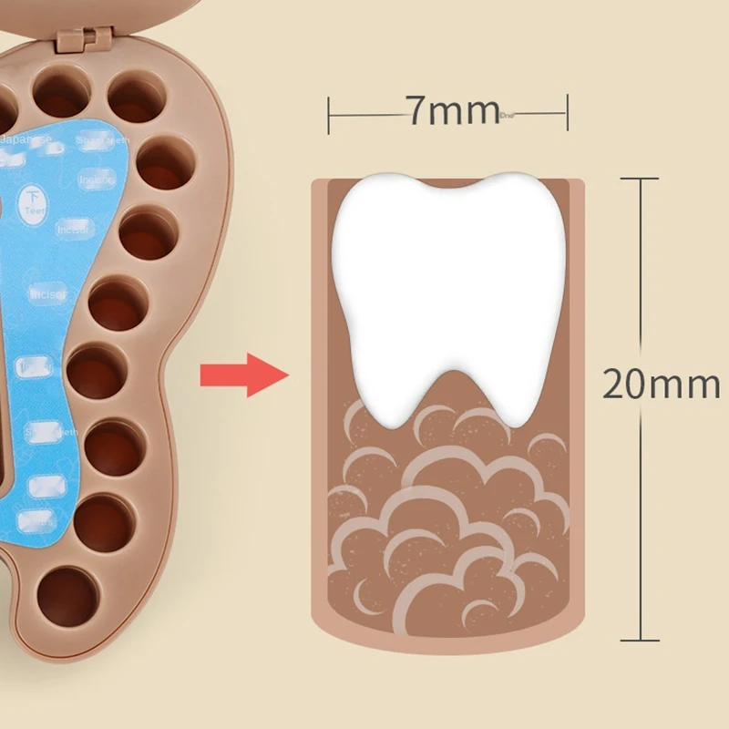 1PCS Cartoon Baby Tooth Box Children's Multifuctional Teeth Storage Box Portable Infant Tooth-shaped Tooth Souvenir Box LB781