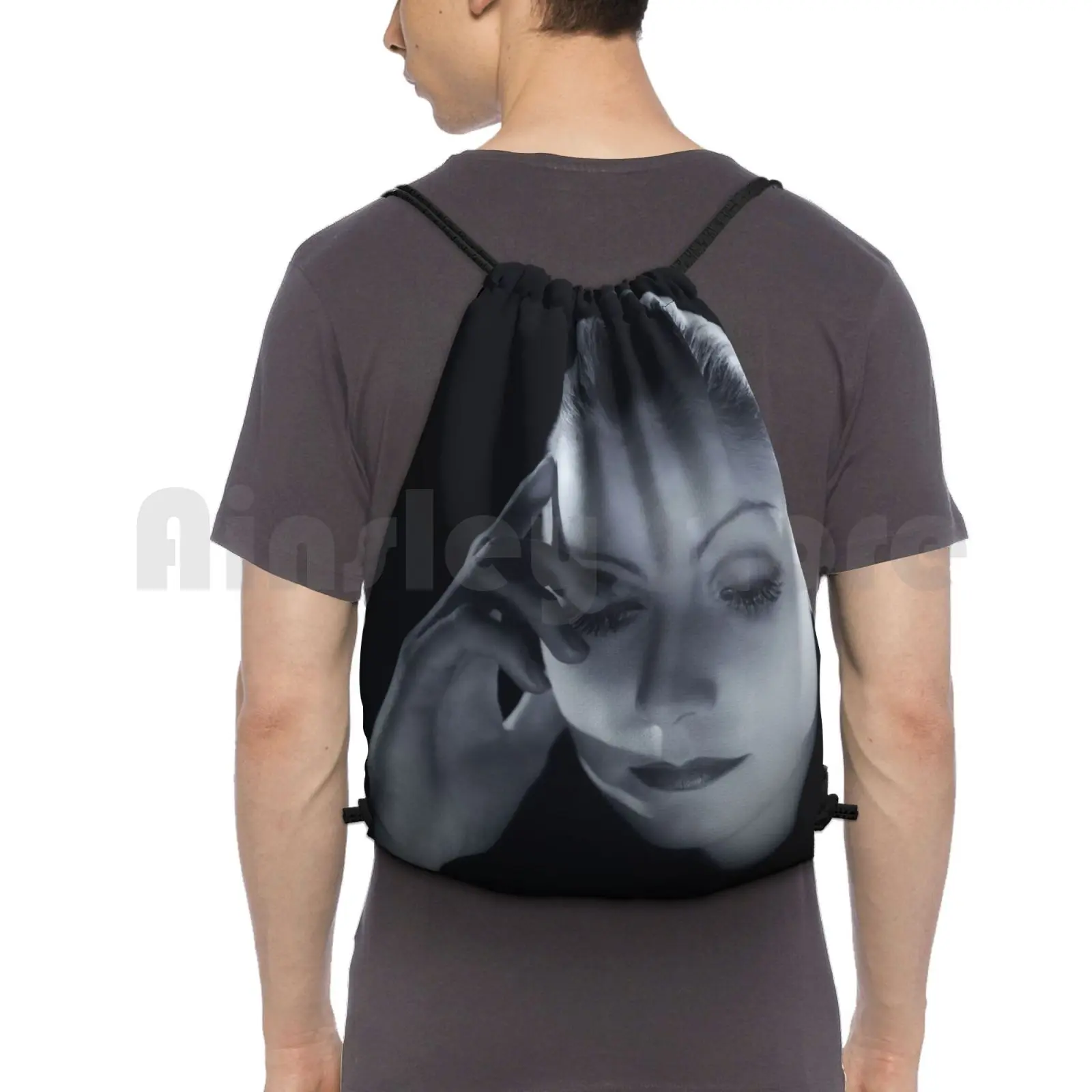 Greta Garbo-Mata Hari 1931 Backpack Drawstring Bags Gym Bag Waterproof Greta Garbo Actress Hollywood Vintage Retro Cool