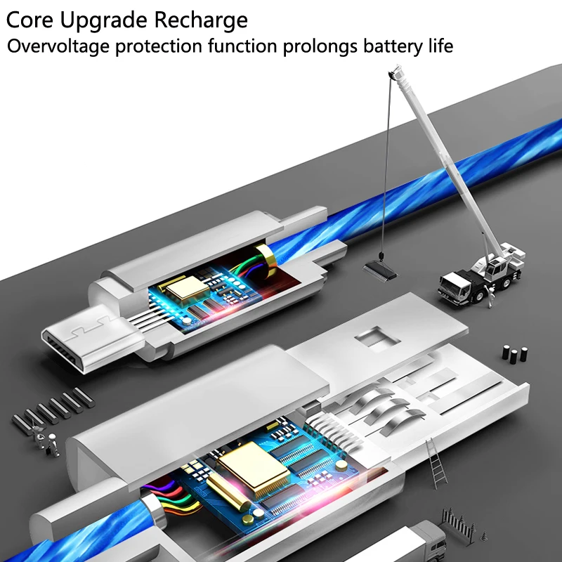 LED Flash Light Data USB Charger Cable For iPhone 6 s 6s 7 8 Plus Xs Max XR X 10 5 5s SE iPad Mini 3A Fast Charging Wire Cord