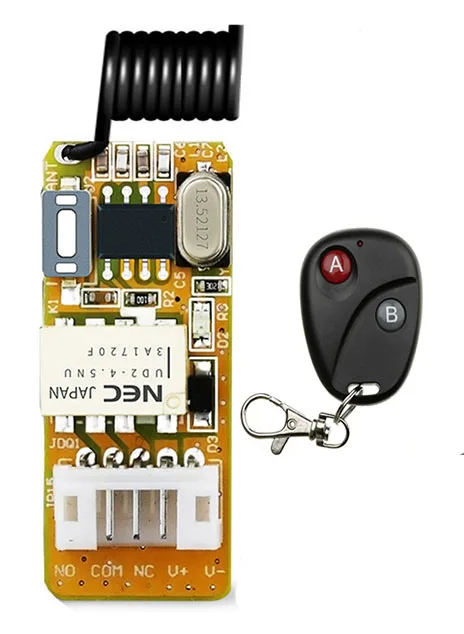 3.7V Mini RF Remote Switch 433 315 4.2V 4.5V 5V 6V 7.4V 9V 12V Small Relay Contact Wireless Switches NO COM NC Relay Contact ASK