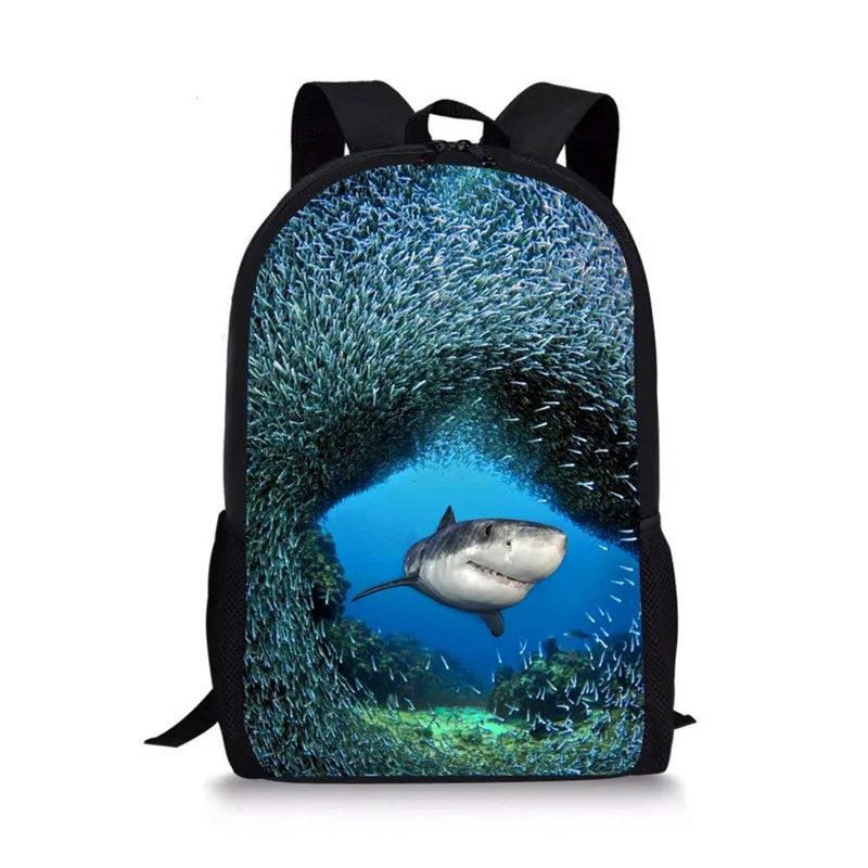 

Children's School Bags Coral Shark Printing Backpack for Primary School Satchel Children Bookbags mochila