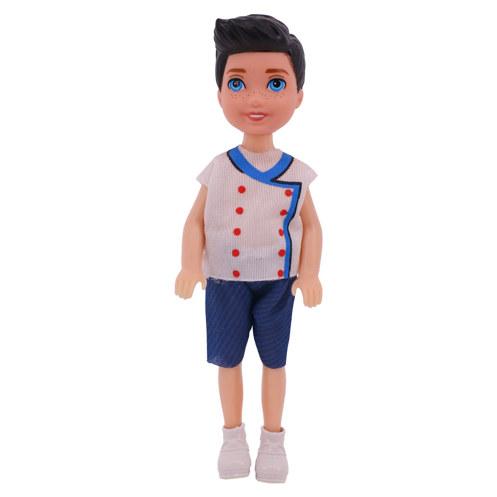 Boy Doll Clothes Cotten Print T-shirt+Shorts Fit For 5Inch American Kelly Doll,Specialiy Mini Doll House Toy,Girl Christmas Gift