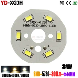 10PCS  3W 44mm LED PCB SMD 5730 Light Board LED Mounting Light Board Aluminum Substrate Warm Nature White for Bulb Crystal Light