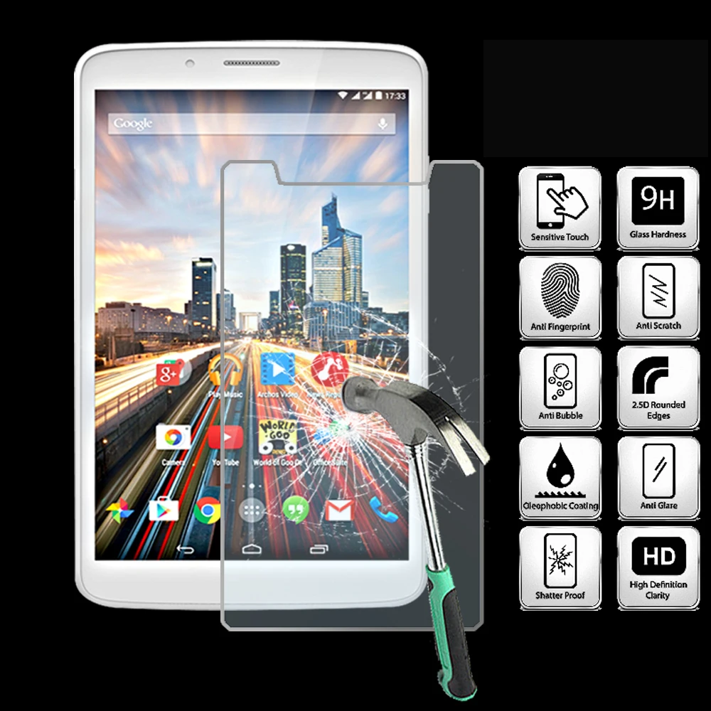 For ARCHOS 80b Helium 4G Tablet Tempered Glass Screen Protector Cover Explosion-Proof Anti-Scratch Screen Film