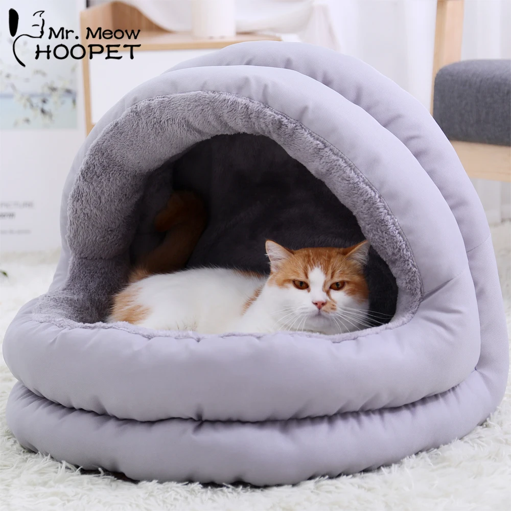 Hoopet Dog Cave Bed Pet Cat Indoor House Warm Washable Removable Mat Cozy Cuddlers Bed Tent For Cat Small Dog Rabbit Igloo