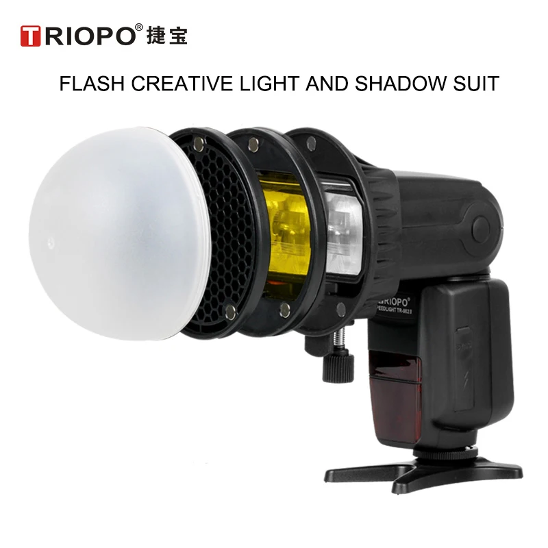 TRIOPO MagDome-reflector de filtro de Color, difusor de panal, bola, accesorios de fotografía, Kits para GODOX TT600 TT520 YONGNUO, reemplazo de Flash