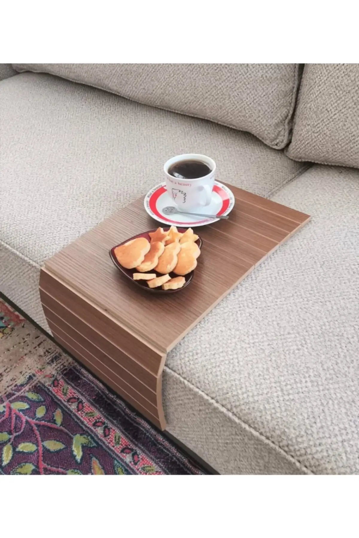 Table basse d'appoint Portable en noyer 27x48 cm, 2 pièces