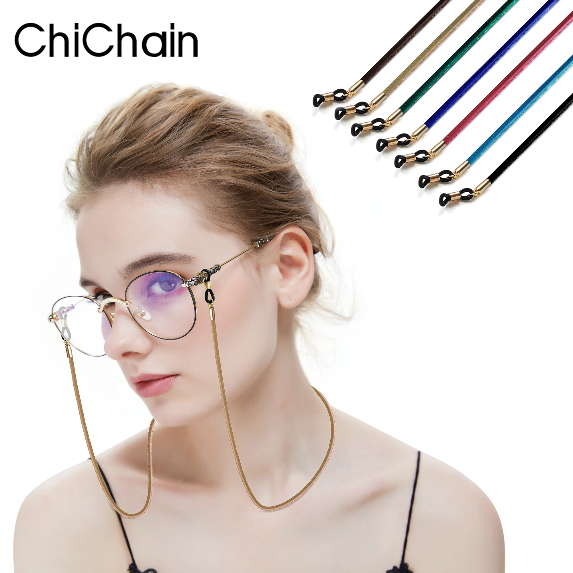 Anti-Rutsch-Premium-PU-Leder String Brille Seil Brille Lanyard dicke Band Kordel halter neue Brillen Kette für Männer Frau