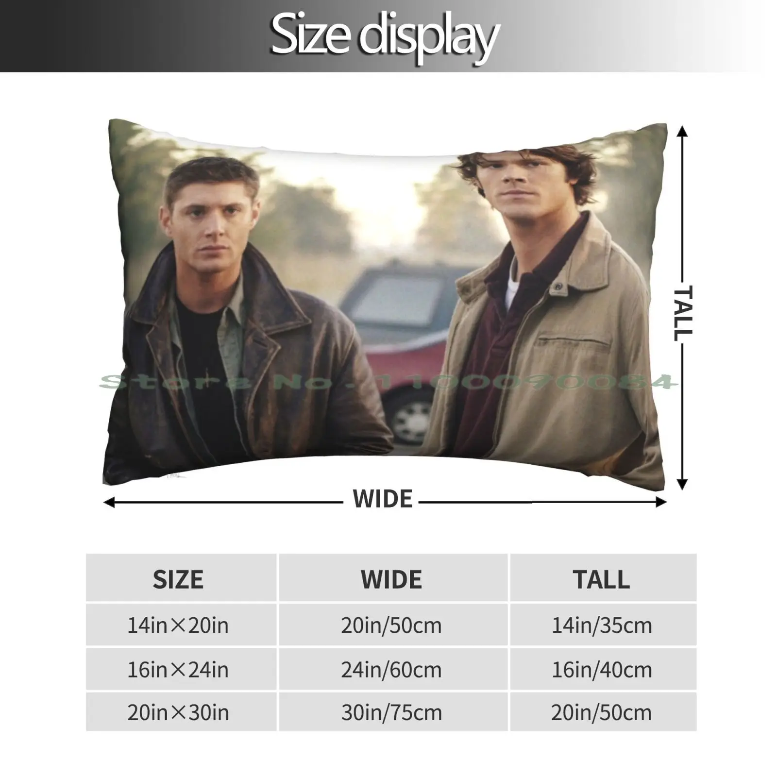 Supernatural , Dean And Sam Pillow Case 20x30 50*75 Sofa Bedroom Sprite Frogeye Jensen Healey Britain Sports 1950s 1960s 1970s