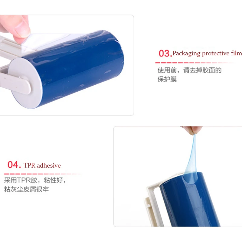 Portable Washable Roller for Clothes, Sweater, Bed Sheet, Pet Hair Absorption, Adhesion Device, Dust Sticky, Wool Lint Remover