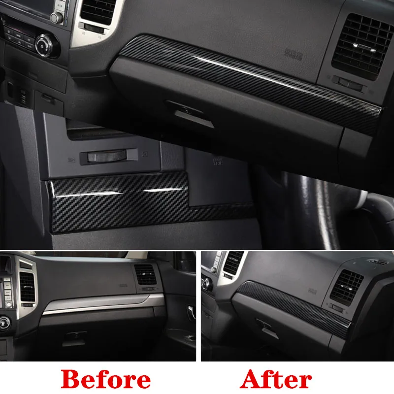 2  pieces  Fit for Mitsubishi PAJERO 2007-2019 Auto parts Carbon fiber color Central Console Cover