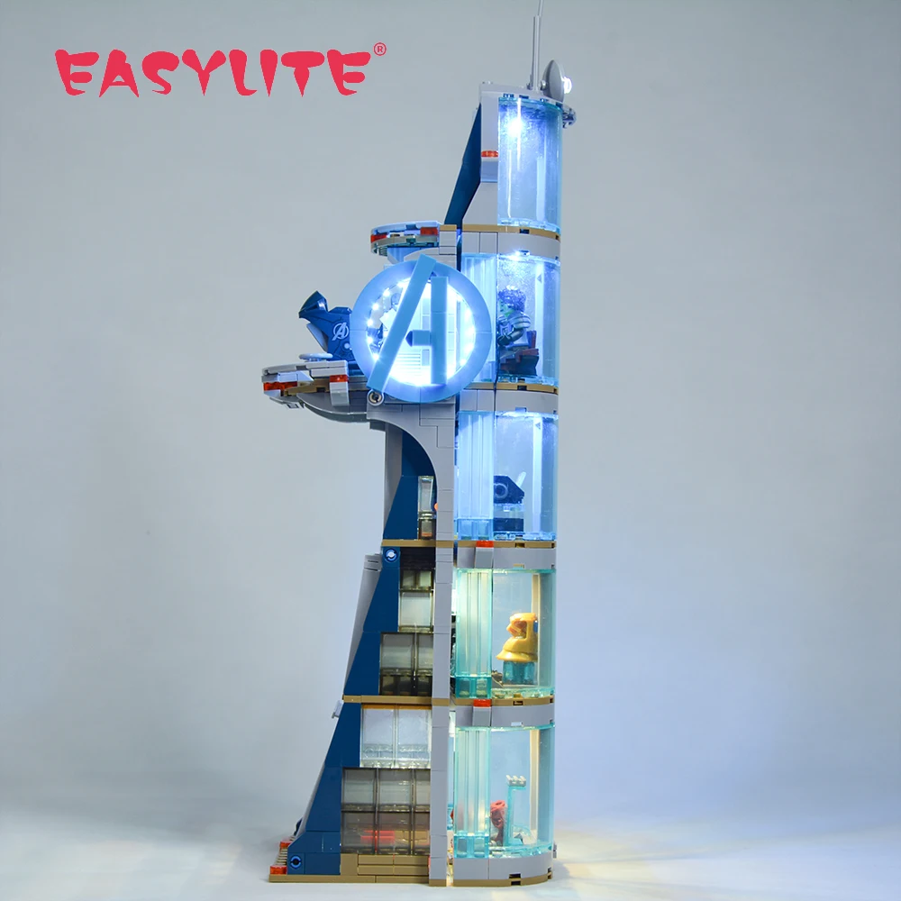 EASYLITE LED Light Set per 76166 Avenger Tower Battle Collection Toy Building Blocks giocattoli fai da te mattoni solo Kit di illuminazione No Model