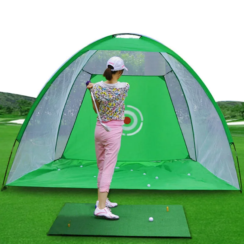 

3M Men Standing Bag Hitting Target Tent Driving Swing Tent Golf Hole No Magnetic Golf Ball Practice Training Hit Net Cage XA147A