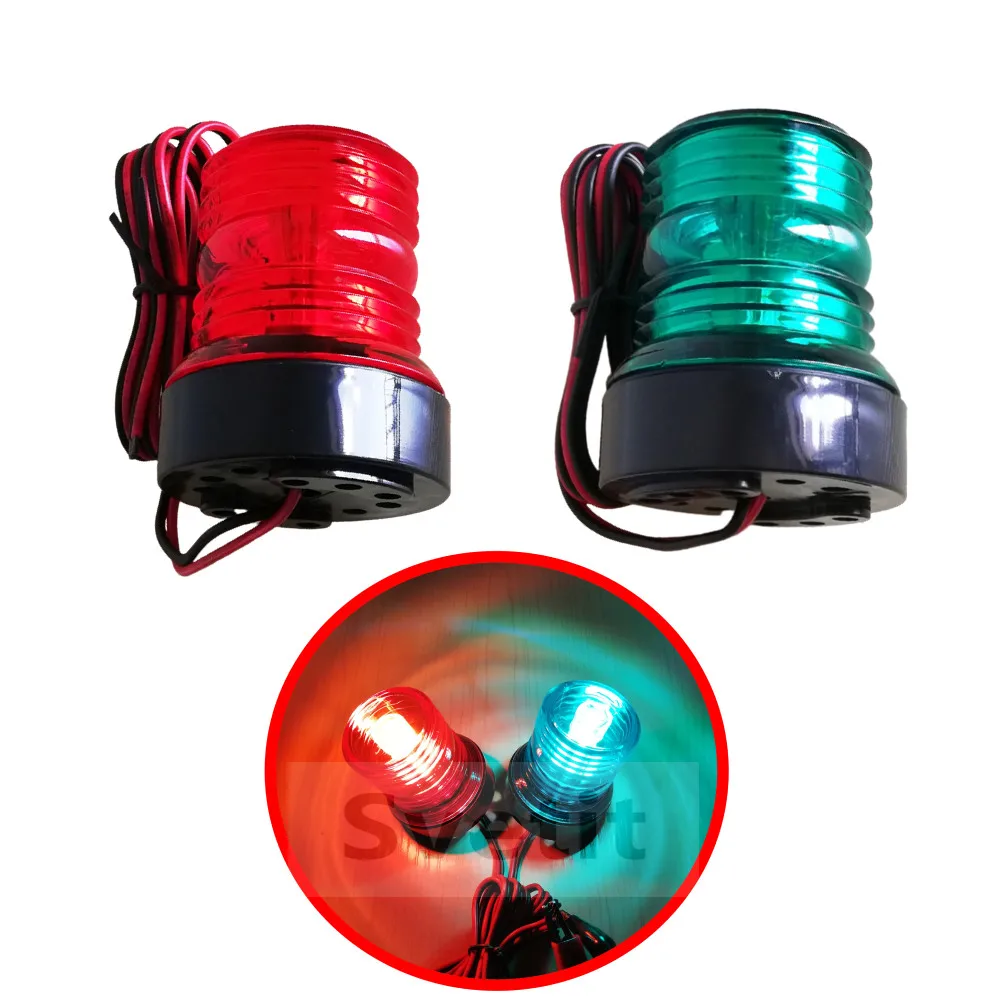 1 Set 12V  LED Yacht Lights Boat Navigation Light Marine Ship Sailing Light Waterproof Red Green