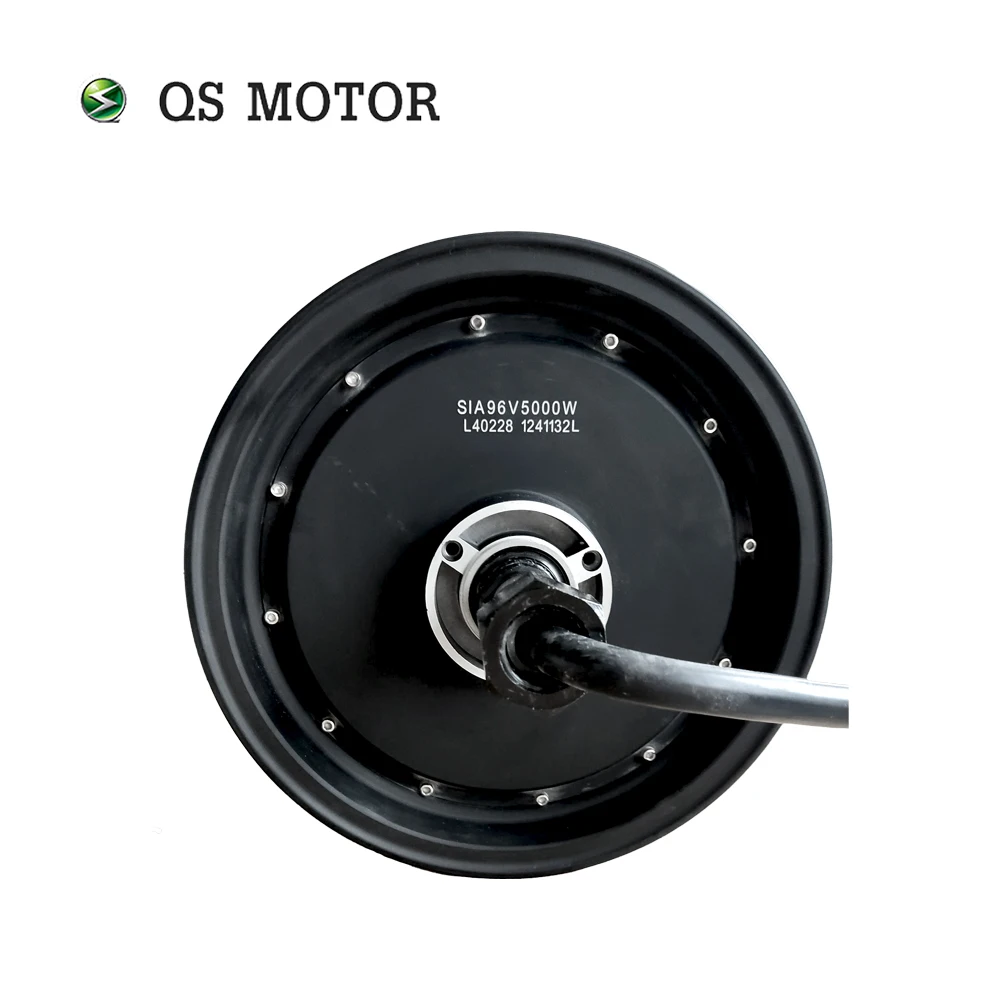 QS Motor 12*5.0inch 5000W V4 96V 95kph Single Shaft In-Wheel Hub Motor for Electric Motorcycle E-tricycle