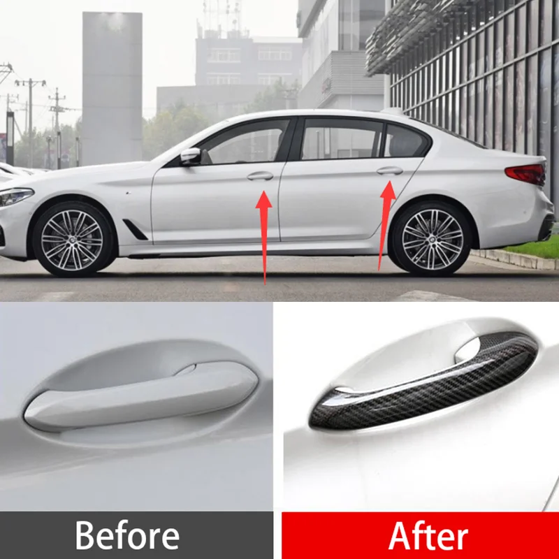 

For BMW 1 3 5 6 8 series X3 iX3 X4 X4M X5 G05 X7 G07 Z4 G29 M5 Car carbon fiber door handle sticker Door handle decoration