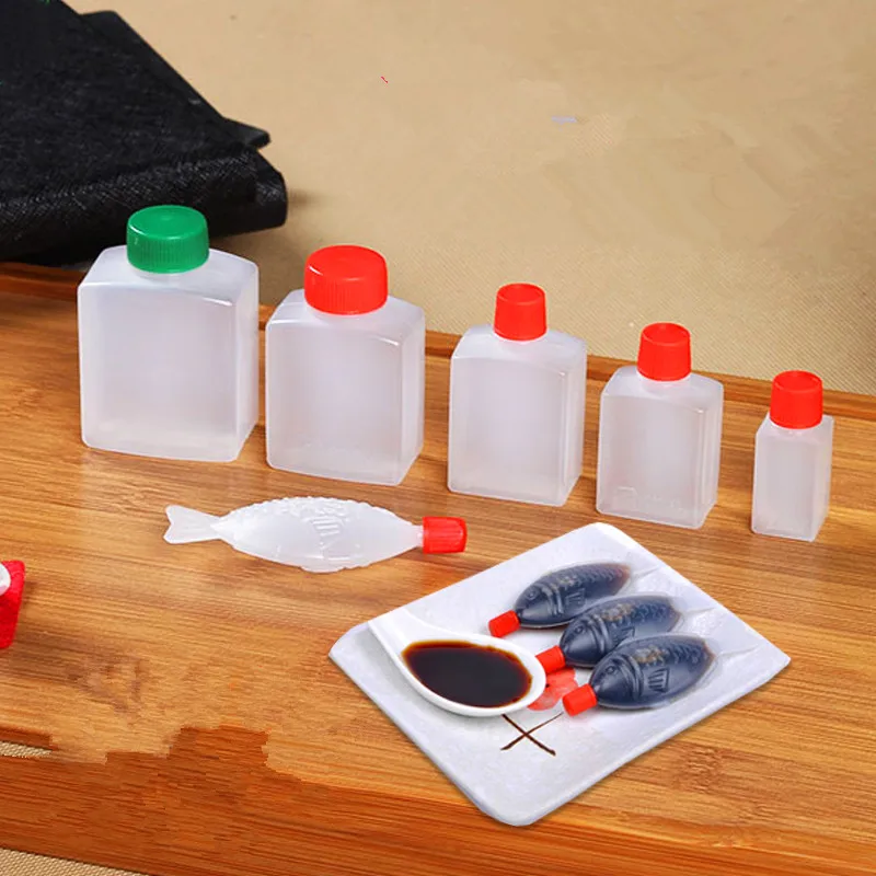 100pcs Mini small disposable plastic bottle birthday party favors creative packaging seasoned soy sauce vinegar oil bottles 30ml