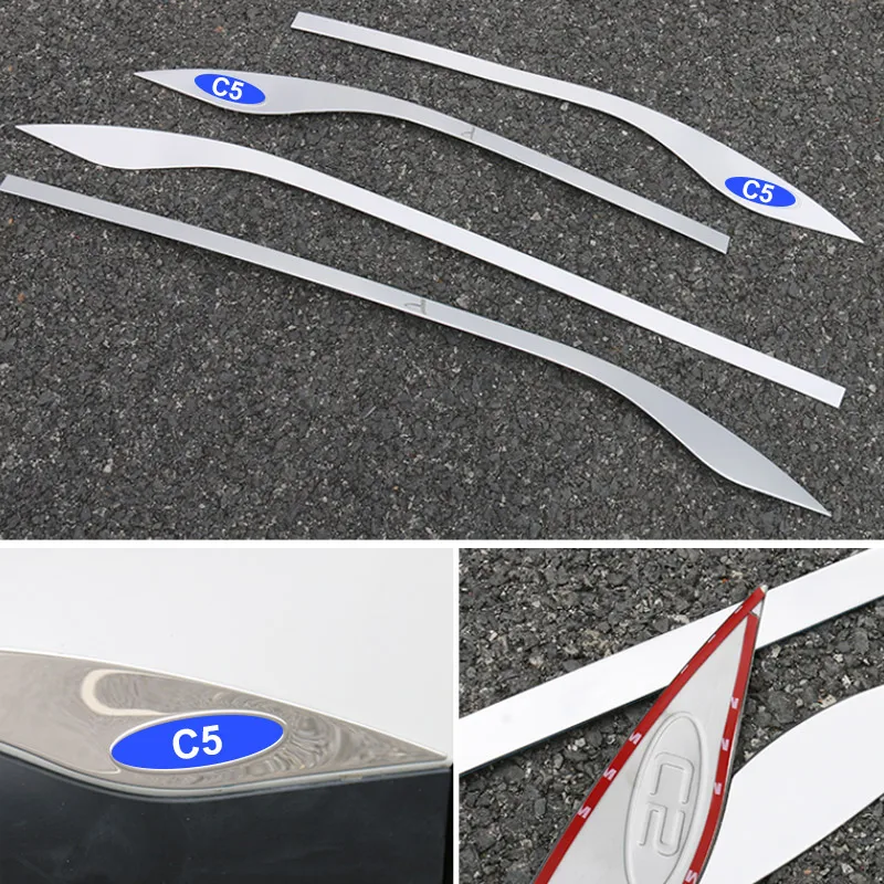 Vtear Door Trim Cover Exterior Stainless Steel Door Trim Strip Sticker Body Car-styling Accessories For Citroen C5 Aircross 2021