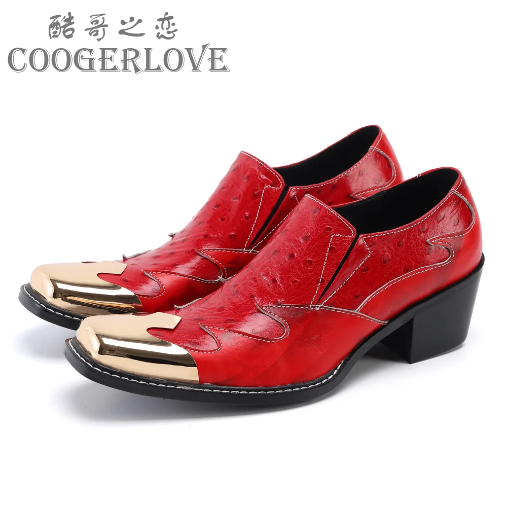 Spring Men Leather shoes Business Casual Luxury Banquet Social contact Increase Genuine Leather High heels Men\'s  Wedding shoes