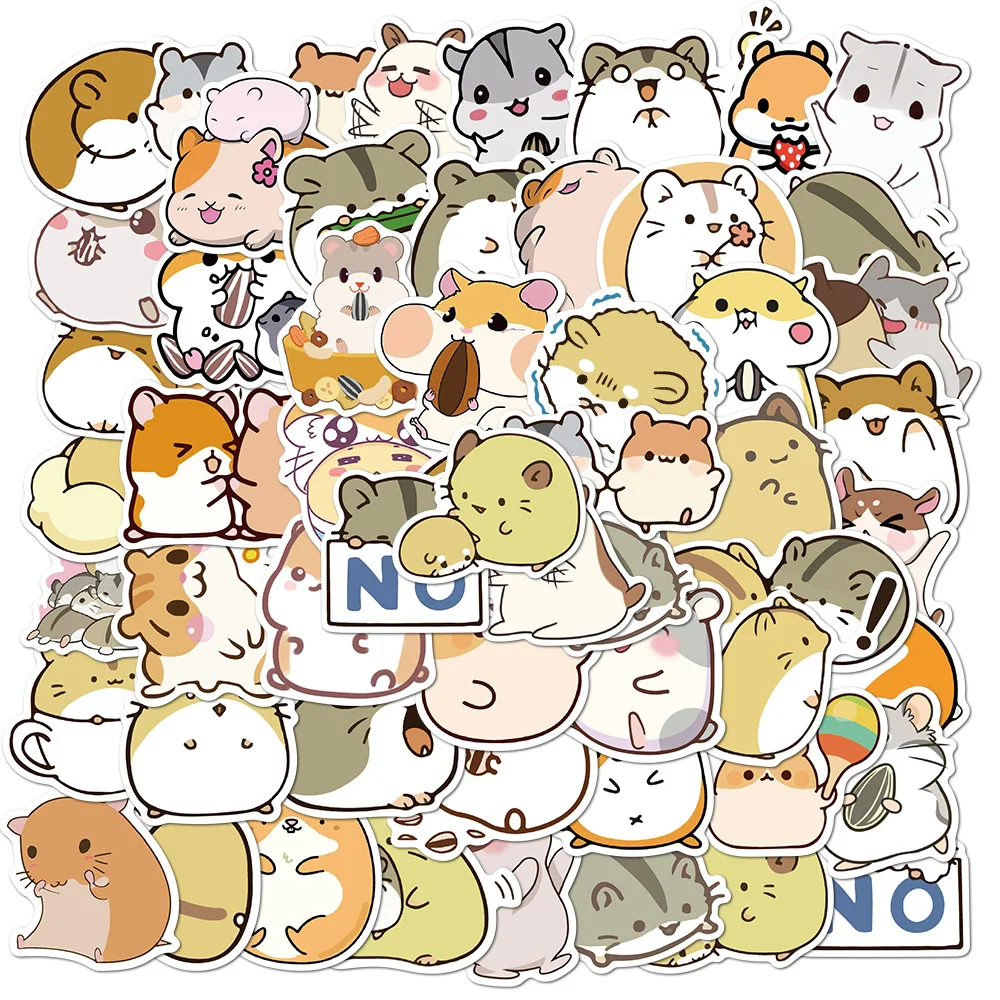 10/30/50pcs Hamster Kawaii Stickers Waterproof For Scrapbook Laptop Luggage Phone Case DIY Diary Hand Account Kids Sticker Toys