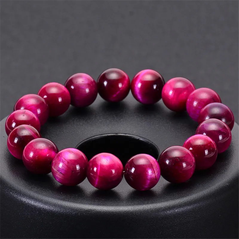 Minimalist Natural Stone Bead Rose Red Tiger Eye Bracelet Beaded Men Buddha Braclet For Woman Yoga Handmade Jewelry Homme Bijoux