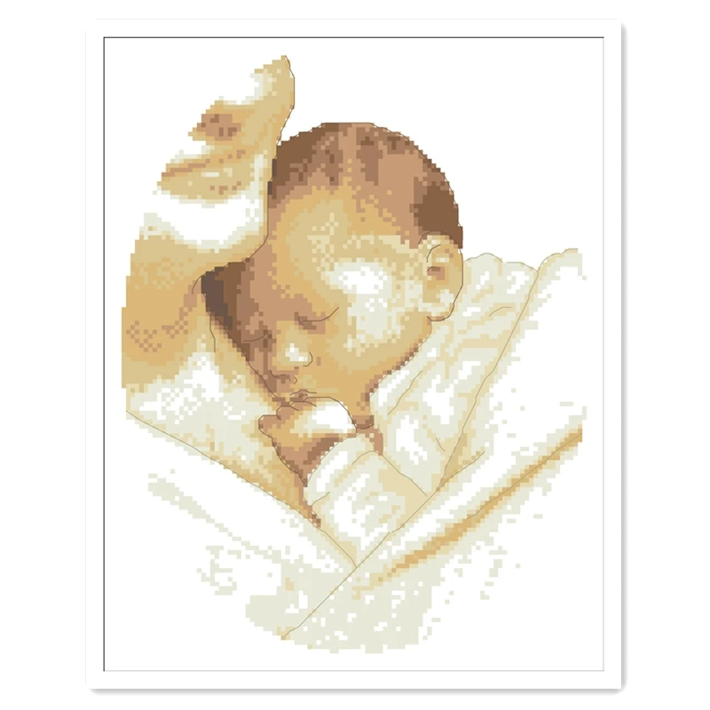 Little Angel cross stitch package mother son children 18ct 14ct 11ct cloth cotton thread embroidery DIY handmade needlework