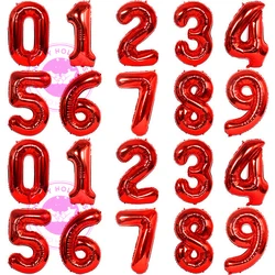 Big 40inch Number Balloons Birthday Party Decoration Anniversary New Year Scene Red Gold Colorful Aluminum Foil Helium Balloon