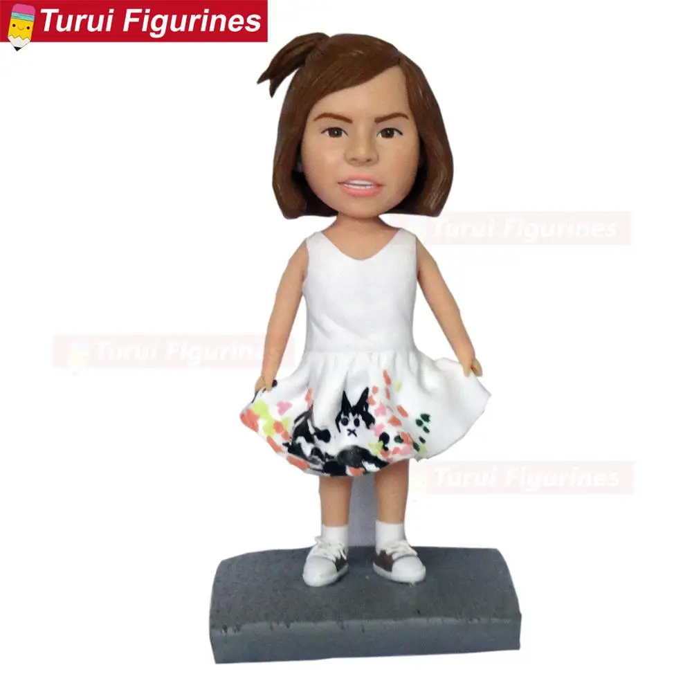 

custom head statue mothers gifts little girls bobblehead Personal Sculpture from photos pictures a mini version dolls from photo