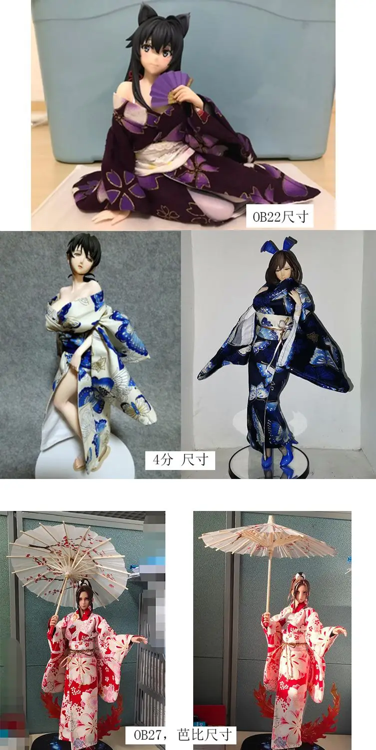 OB11 Blyth 1/6 Figur Puppe 1/4 1/3 Skala BJD Kleidung Zubehör altes Kostüm japanischer Kimono Yukata für BJD/SD YOSD C0369-B