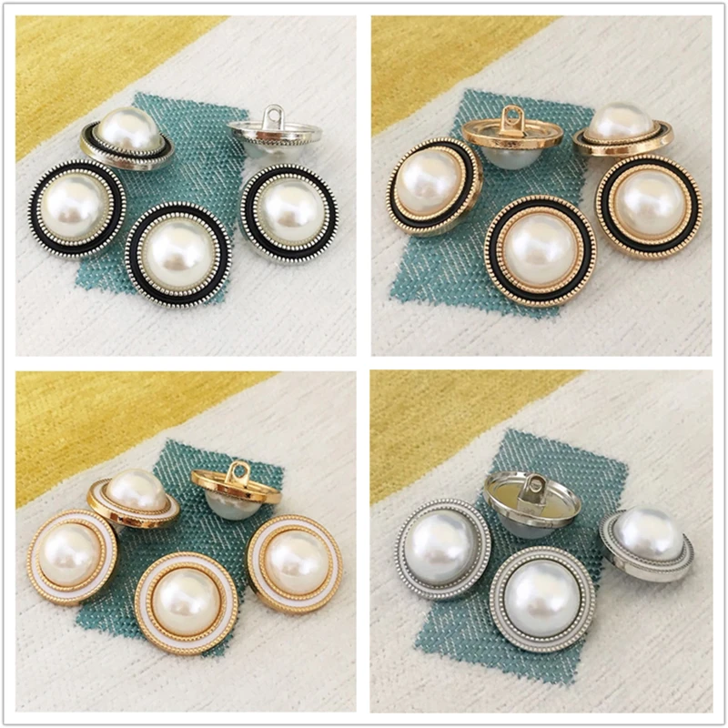 Embellishments for Clothing Luxury Pearl CC Button Sewing Material Sewing Accessories 20mm Snap Buttons Fashion Buttons for Coat