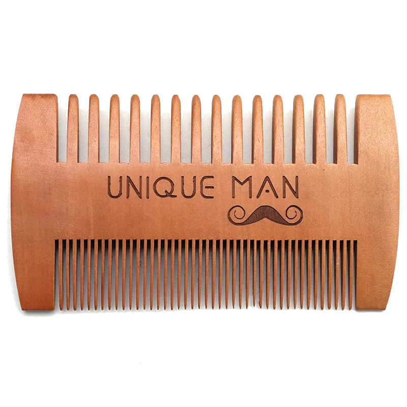 

Men's Beard Comb Wooden Hair Comb Dual Action Fine Coarse Teeth Perfect Care Kit Anti-Static Balm Oil Pocket Comb For Beard Hair