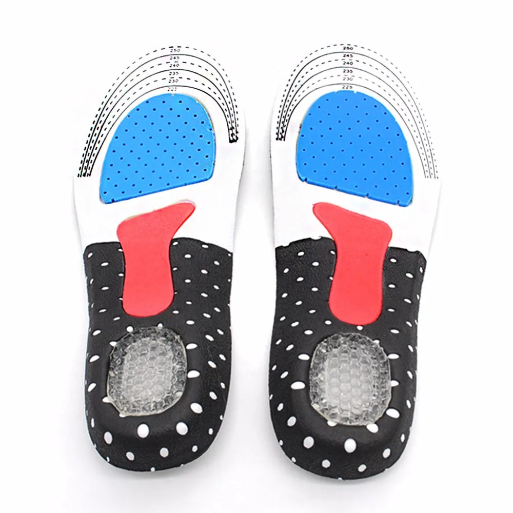 1 Pair Silicone Gel Shock Absorption Insoles Active Relieve for Foot Pain Anti-friction Shoe Pad Stable Memory Form Shoe Inserts