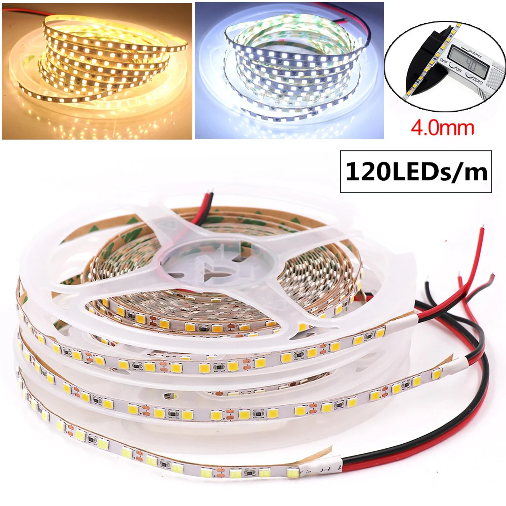 12v conduziu a corda flexível impermeável da fita do diodo ip21 ip65 ip67 para a decoração 5m da sala a luz de tira smd 2835 120/240/480 diodos